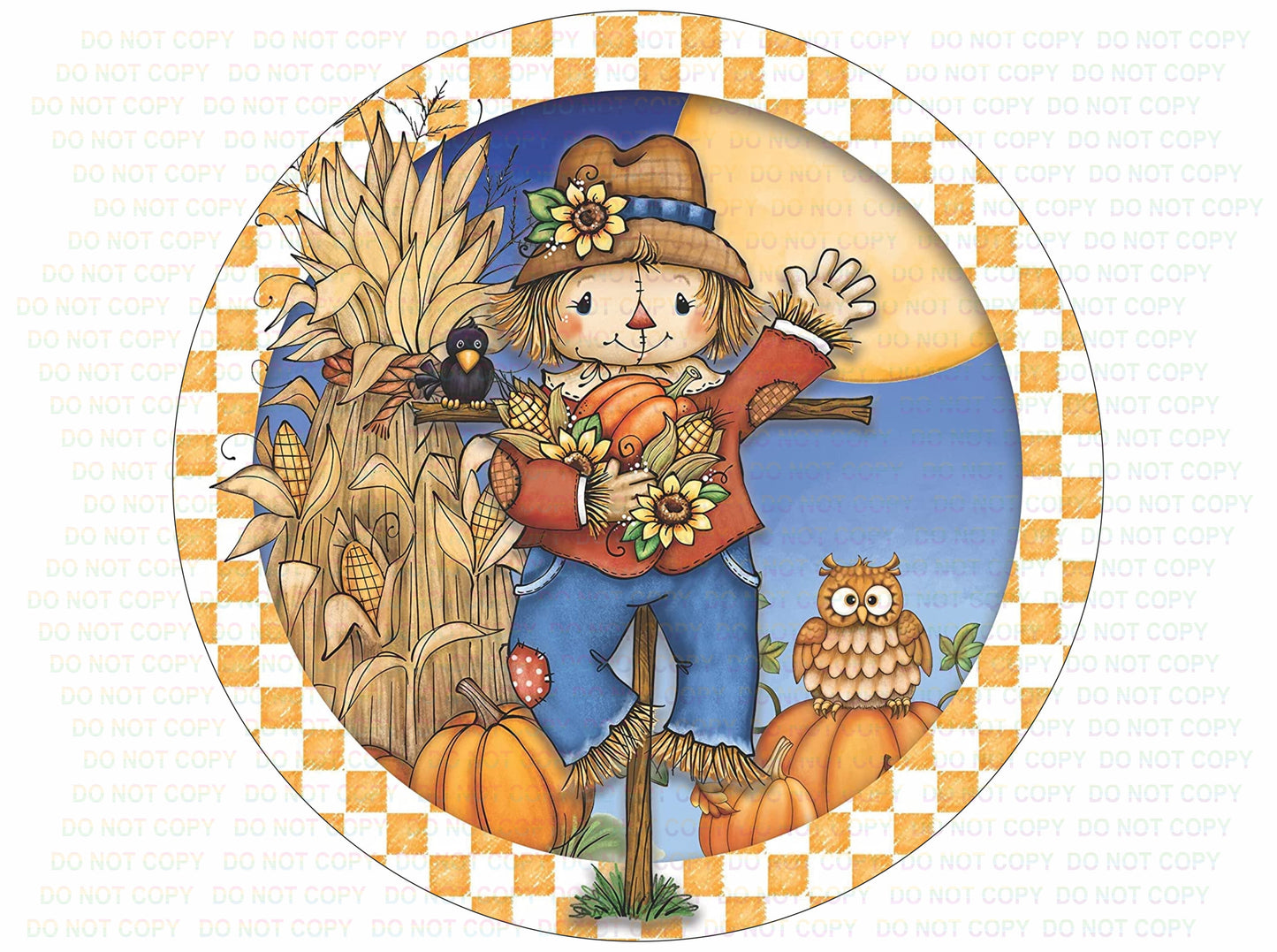 Autumn scarecrow wreath sign, Autumn wreath sign UK, wreath sign uk
