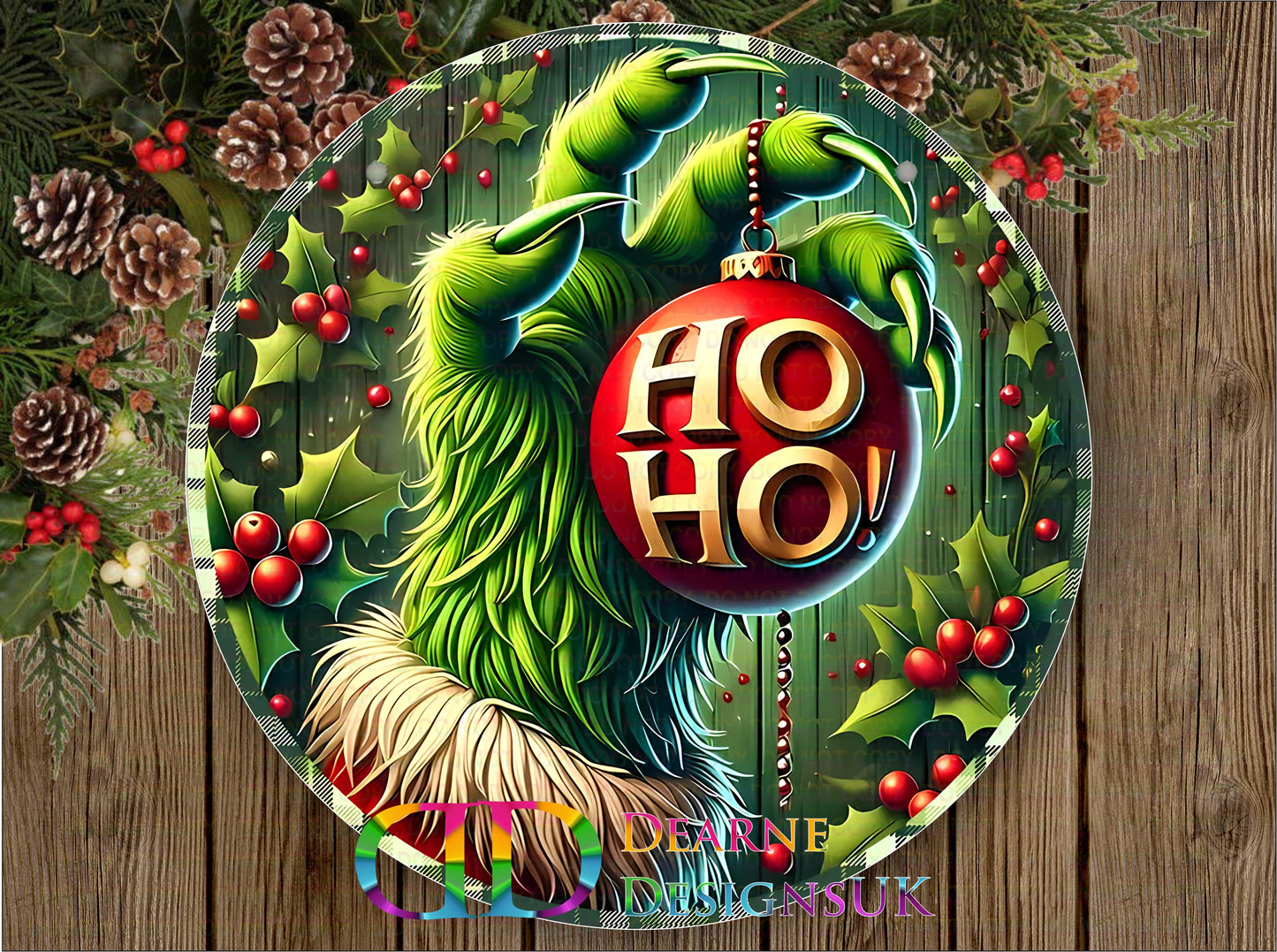 Grinch Ho Ho Christmas Sign