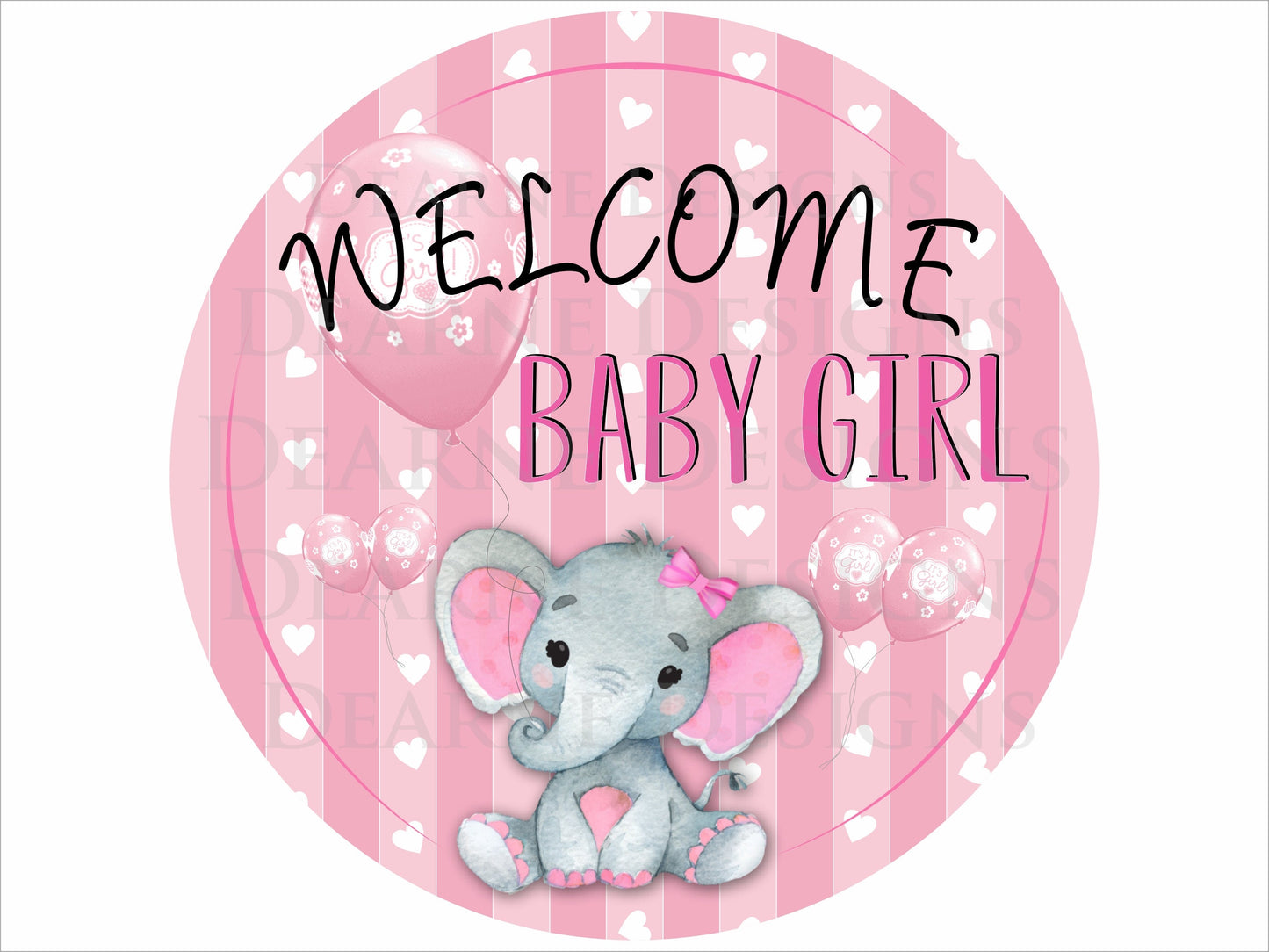 Baby girl wreath sign, baby girl shower, baby shower sign, welcome baby girl wreath sign