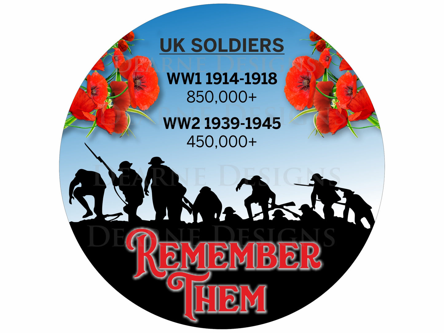 Remember Them remembrance wreath sign, Poppy day sign, remembrance day sign