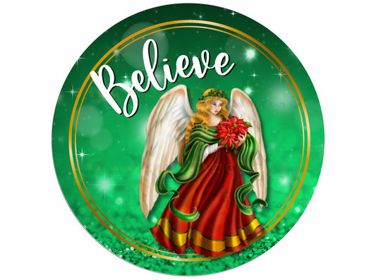 Believe christmas wreath sign