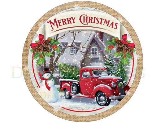 Merry Christmas Truck wreath sign, christmas wreath sign