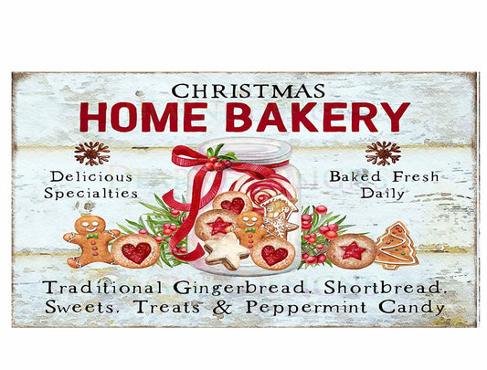 Christmas home bakery Sign, home bakery wreath sign, xmas bakery sign