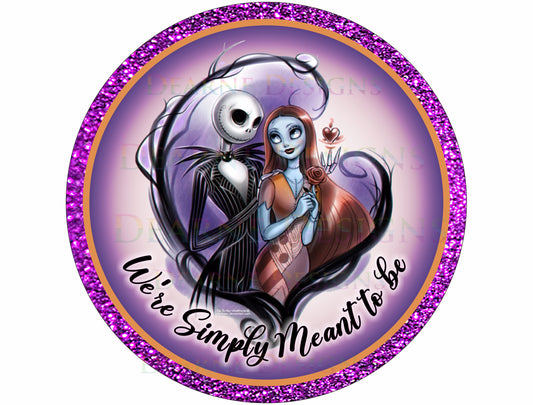 Jack Skellington wreath sign, were simply meant to be sign, jack and sally wreath sign