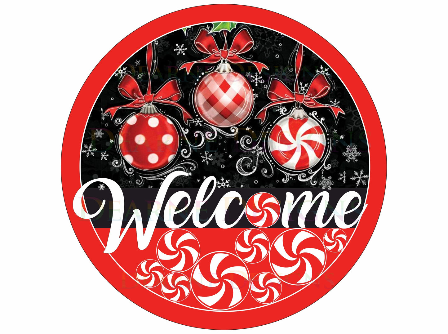 Christmas welcome peppermint wreath sign, xmas welcome wreath sign