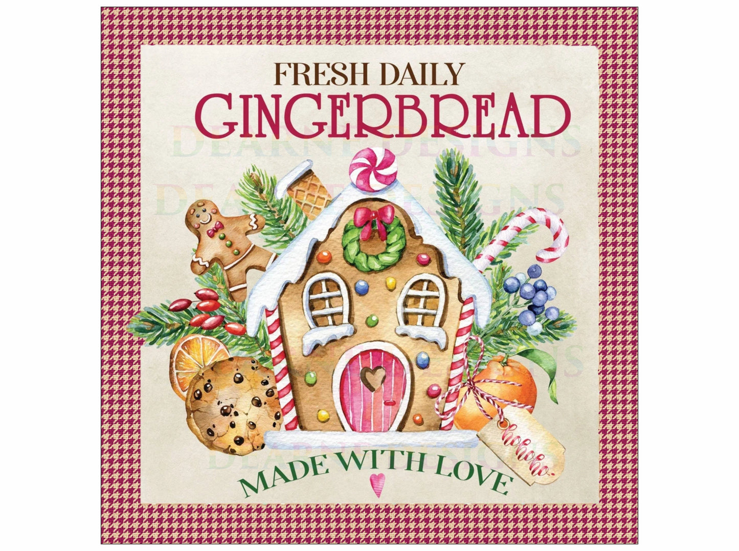 Fresh daily gingerbread Sign, gingerbread made with love