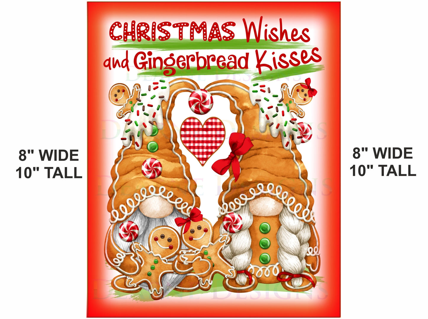 Gingerbread kisses christmas Sign, christmas wishes wreath sign