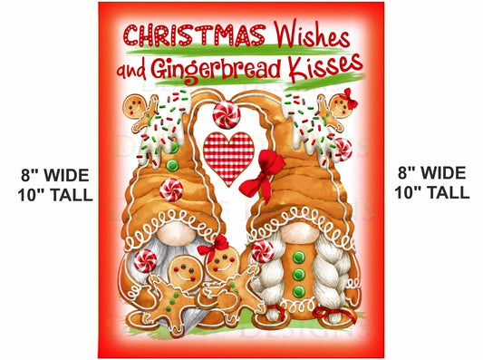 Gingerbread kisses christmas Sign, christmas wishes wreath sign