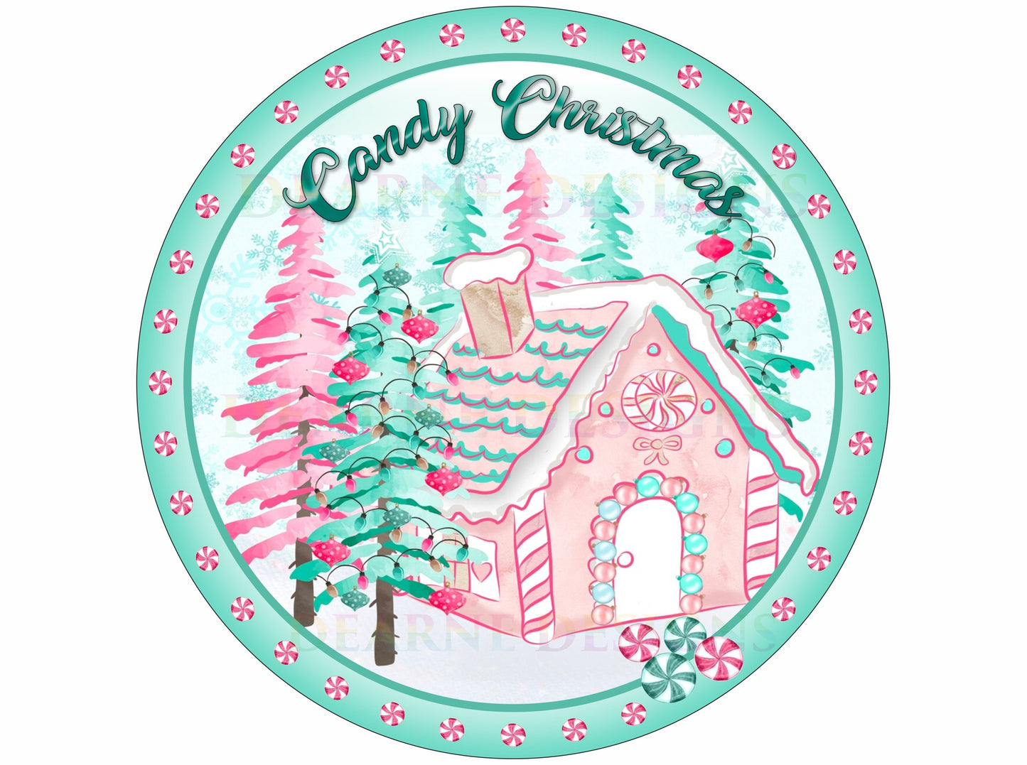 Candy Christmas wreath sign