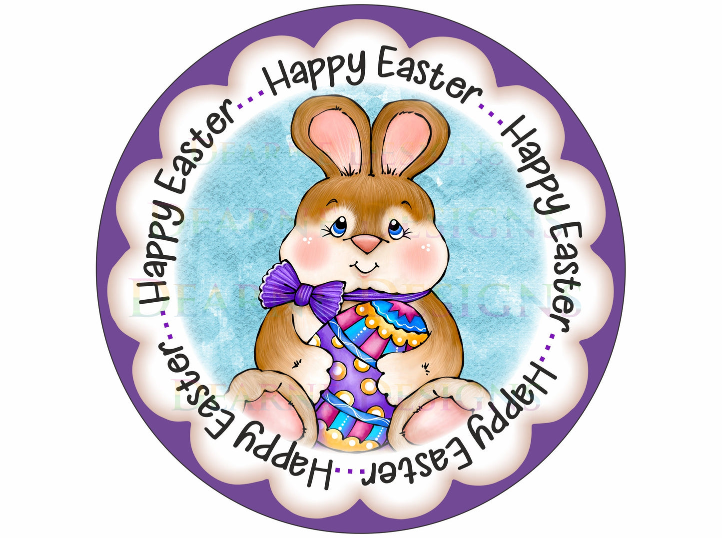 Happy Easter wreath sign, easter bunny wreath sign, cute easter bunny sign