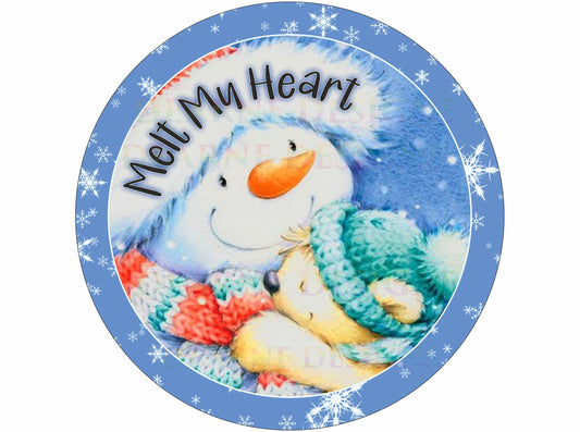 Melt my heart wreath sign, christmas snowman sign