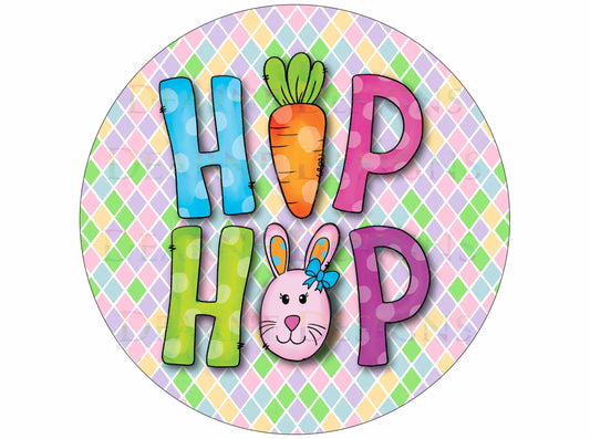 Happy Easter wreath sign, easter bunny wreath sign, cute easter hip hop sign