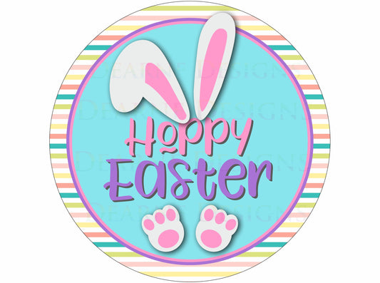 Easter wreath sign, easter bunny wreath sign, cute easter bunny sign, hoppy easter sign