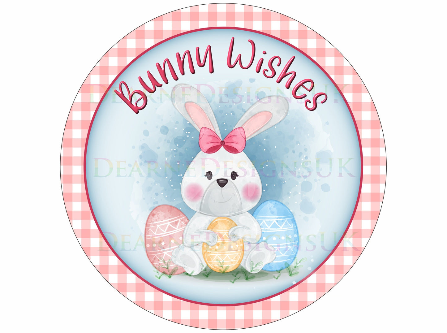 Bunny Wishes wreath sign, easter bunny wreath sign, cute easter bunny sign