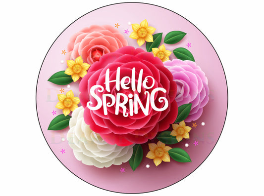 Hello Spring wreath sign, Happy spring wreath sign, spring sign uk