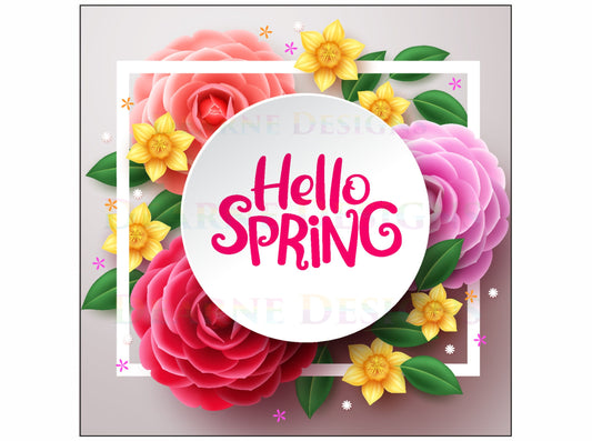 Hello Spring wreath sign, Happy spring wreath sign, spring sign ukk