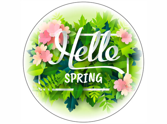 Hello Spring wreath sign, Happy spring wreath sign, spring sign uk