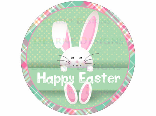 Happy Easter wreath sign, easter bunny wreath sign, cute easter bunny sign