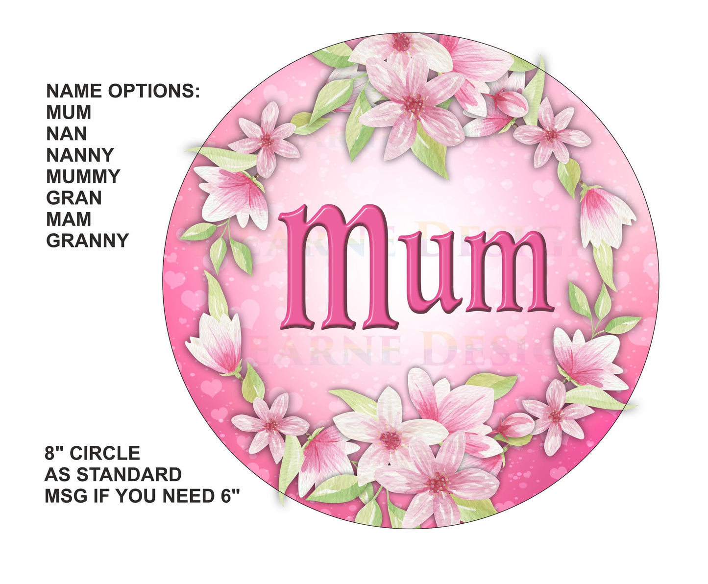 Mothers Day wreath sign, Mum wreath sign, mummmy wreath sign uk, nan sign, nanny sign