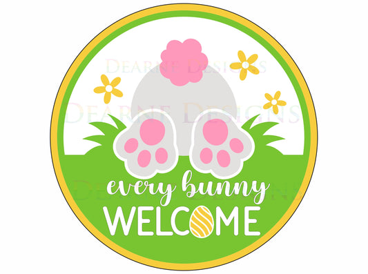 Every Bunny Welcome wreath sign, easter bunny wreath sign