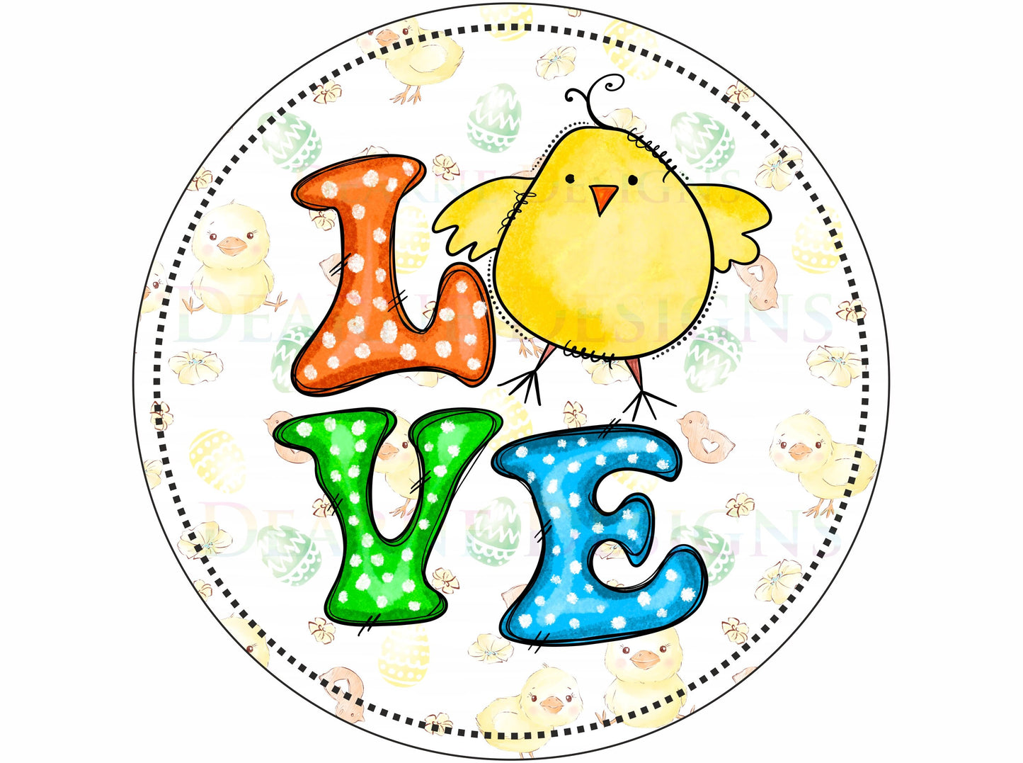 LOVE chick easter wreath sign, easter chick wreath sign, easter sign