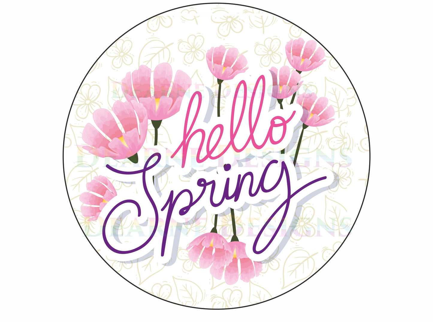 Hello Spring wreath sign, Happy spring wreath sign, spring sign