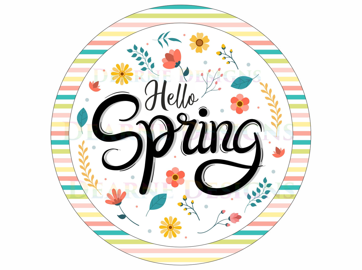 Hello Spring wreath sign, Happy spring wreath sign, spring sign uk