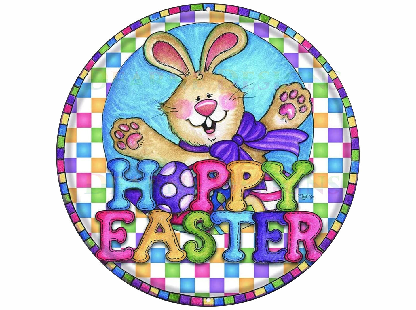 Hoppy Easter wreath sign, easter bunny wreath sign, cute easter bunny sign