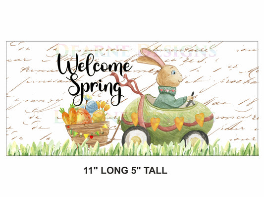 Welcome Spring wreath sign, easter theme, easter wreath sign, welcome easter