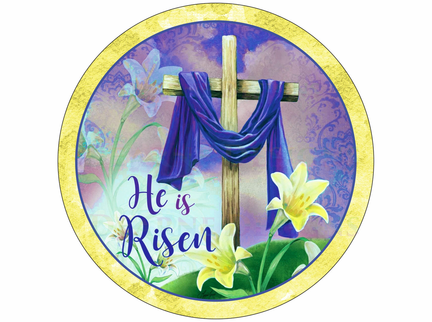 Hi Is Risen wreath sign, easter wreath sign, He is risen easter sign