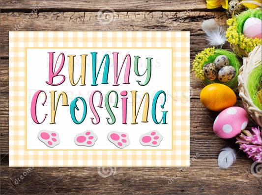 Bunny Crossing easter wreath sign, easter bunny theme, bunny wreath sign