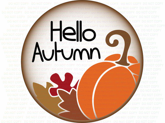 Hello Autumn wreath sign, Pumpkin wreath sign UK, Autumn Pumpkin wreath sign