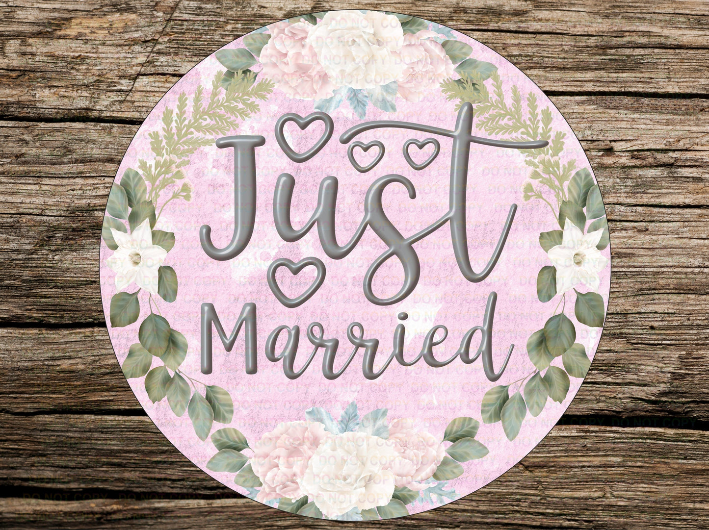 Just Married sign, Just Married wreath sign, Married wreath sign, Wedding wreath sign