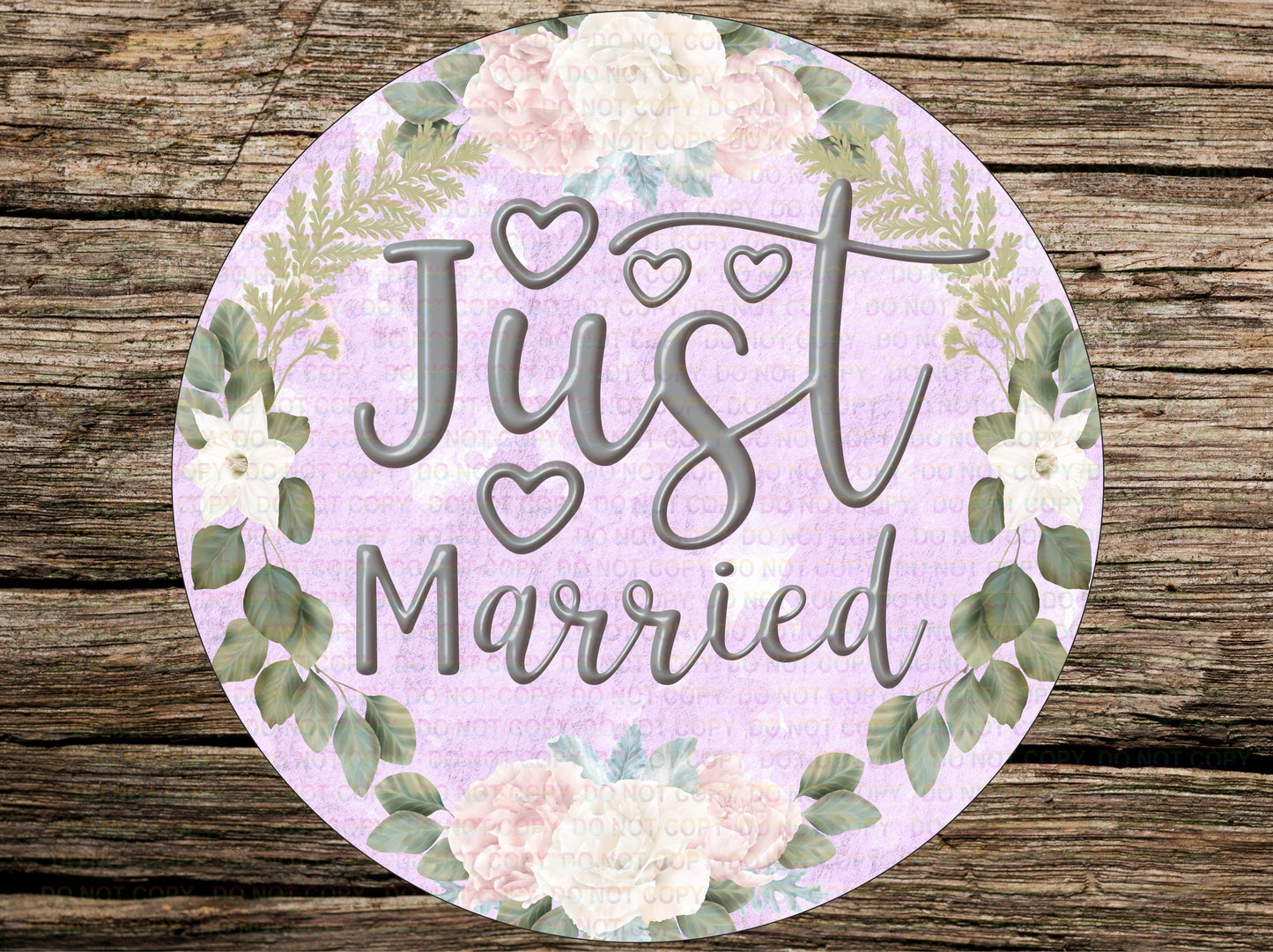 Just Married sign, Just Married wreath sign, Married wreath sign, Wedding wreath sign