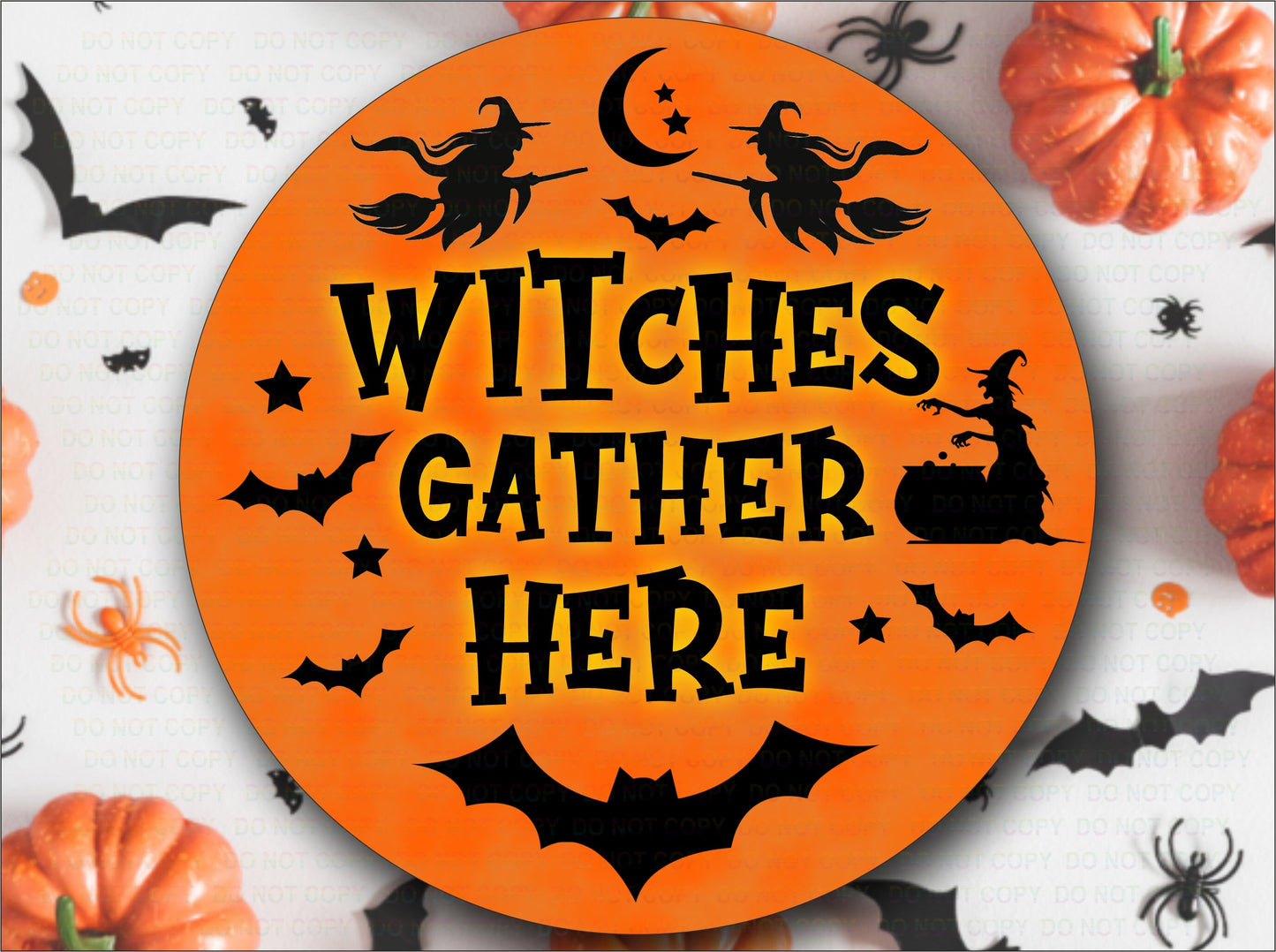 Witches Gather Here wreath sign, halloween wreath sign, halloween witch wreath sign