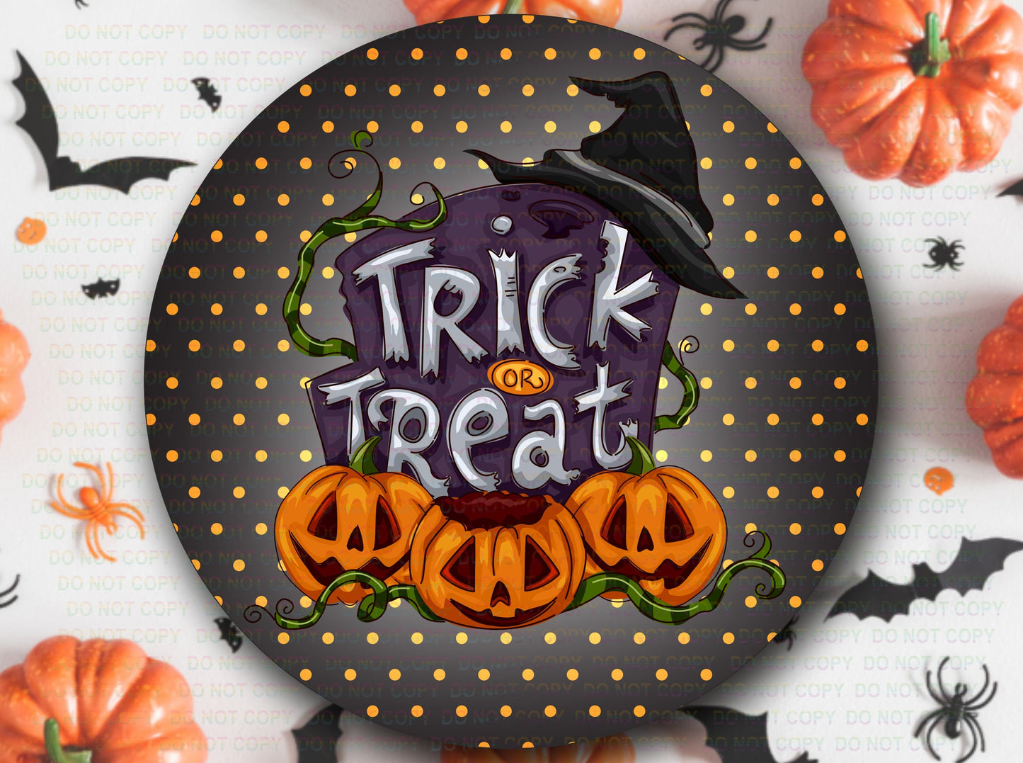 Halloween wreath sign, Trick or treat sign, Trick or treat wreath sign