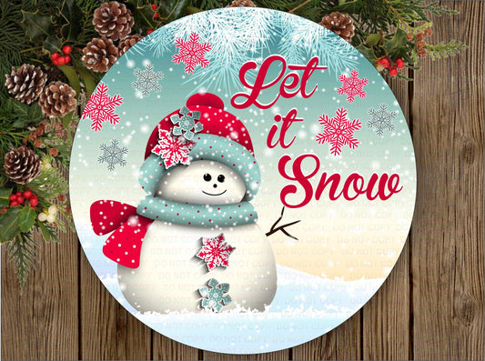 Let it snow wreath sign, christmas snowman sign, merry xmas wreath, christmas wreath sign, xmas wreath sign, metal wreath sign uk