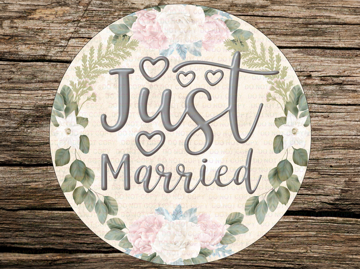 Just Married sign, Just Married wreath sign, Married wreath sign, Wedding wreath sign