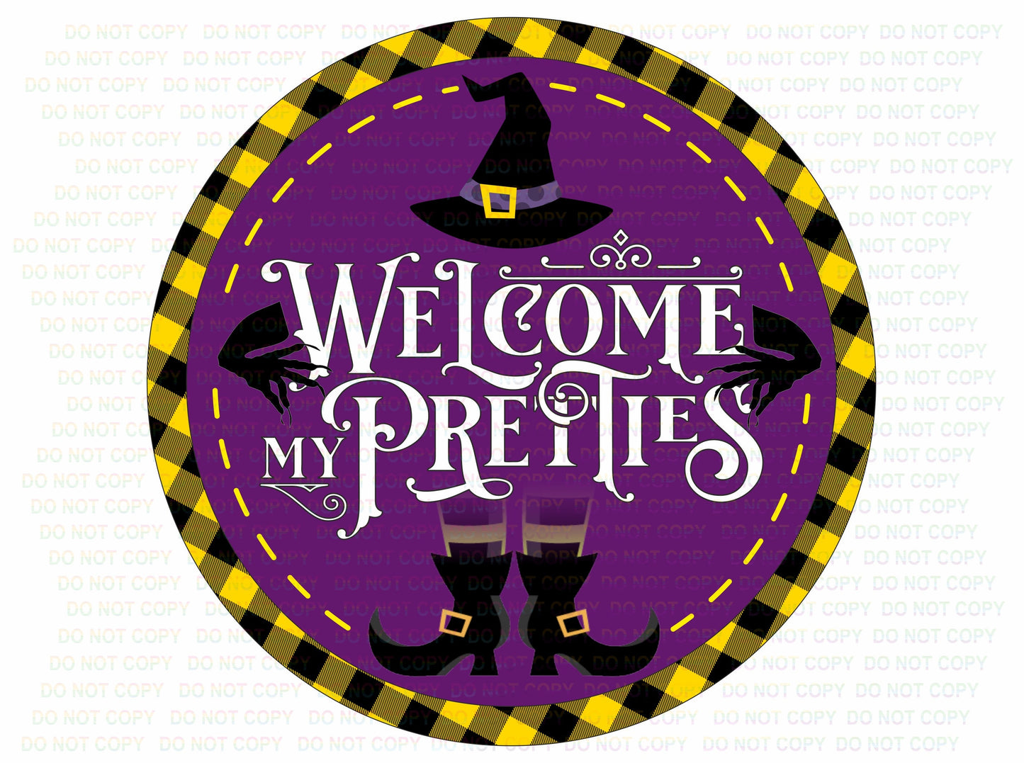 Welcome my pretties halloween wreath sign, witch welcome sign