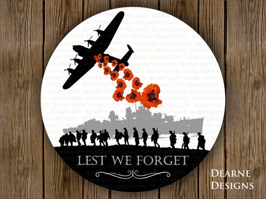 Lest We Forget remembrance wreath sign, Poppy Day sign, Round Remembrance wreath sign, poppy day wreath, poppy wreath