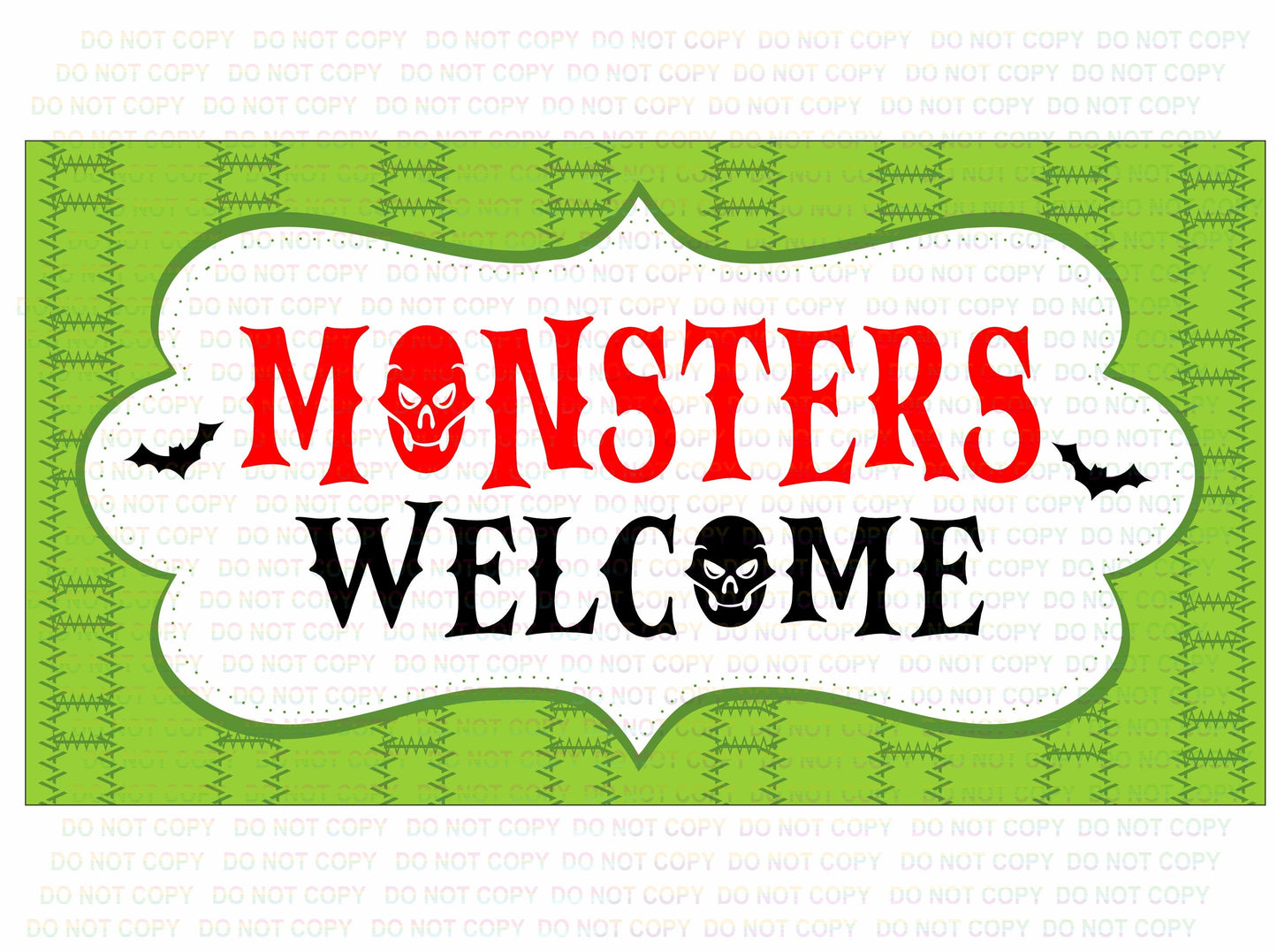 Monsters Welcome Halloween wreath sign, Halloween wreath, halloween sign