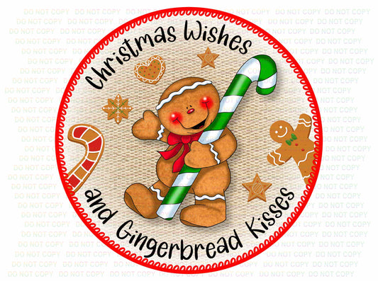 Gingerbread Kisses wreath sign