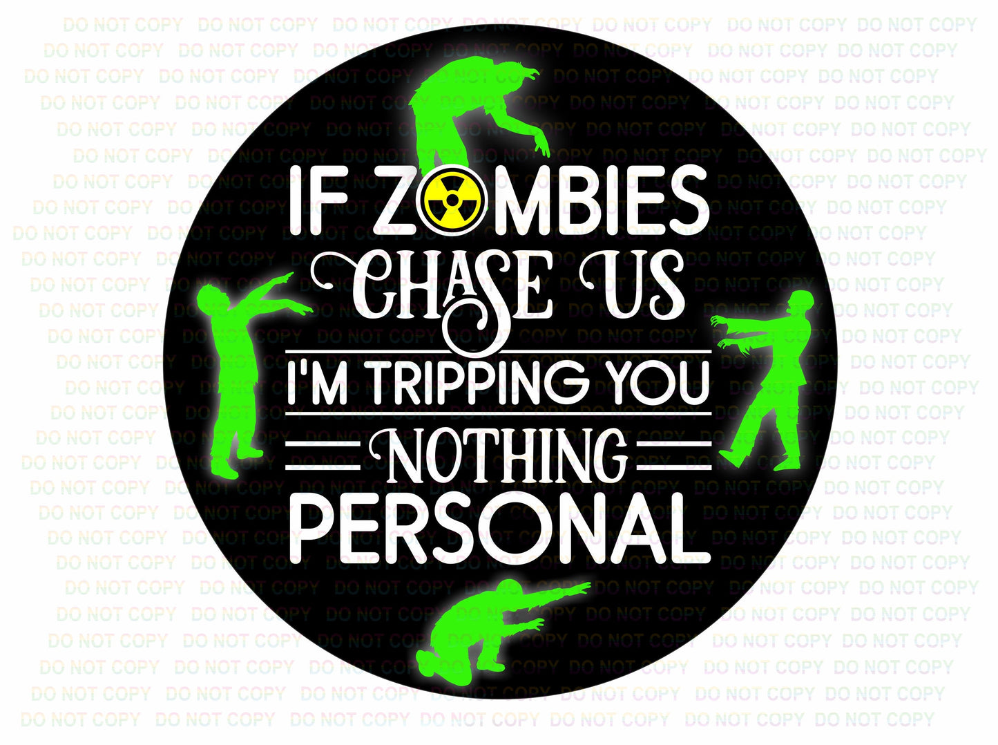 If Zombies Chase Us halloween wreath sign, halloween welcome sign, zombie wreath sign