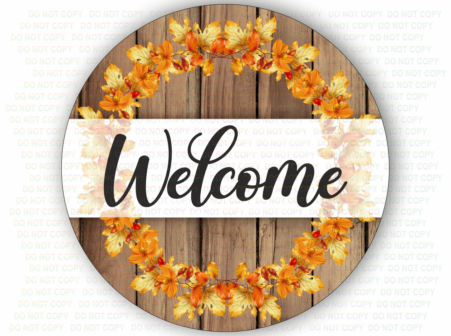 Welcome Autumn wreath sign, autumn wreath sign UK, autumn welcome wreath sign