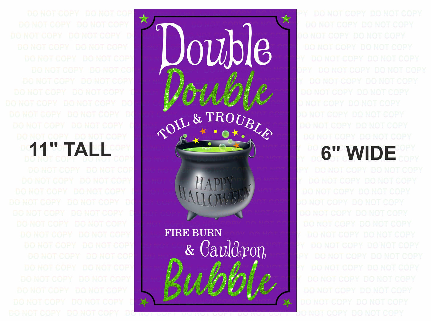 Double Double Toil & Trouble wreath sign, Couldron sign