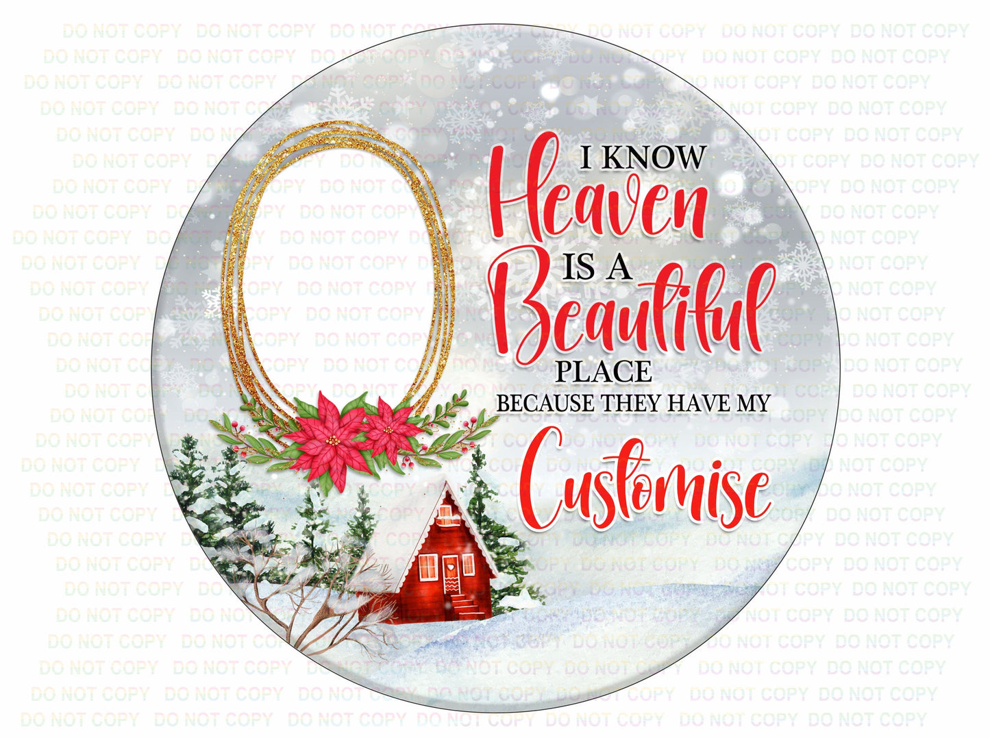 Personalised Remembrance Christmas wreath sign, Merry Xmas wreath sign, heaven wreath