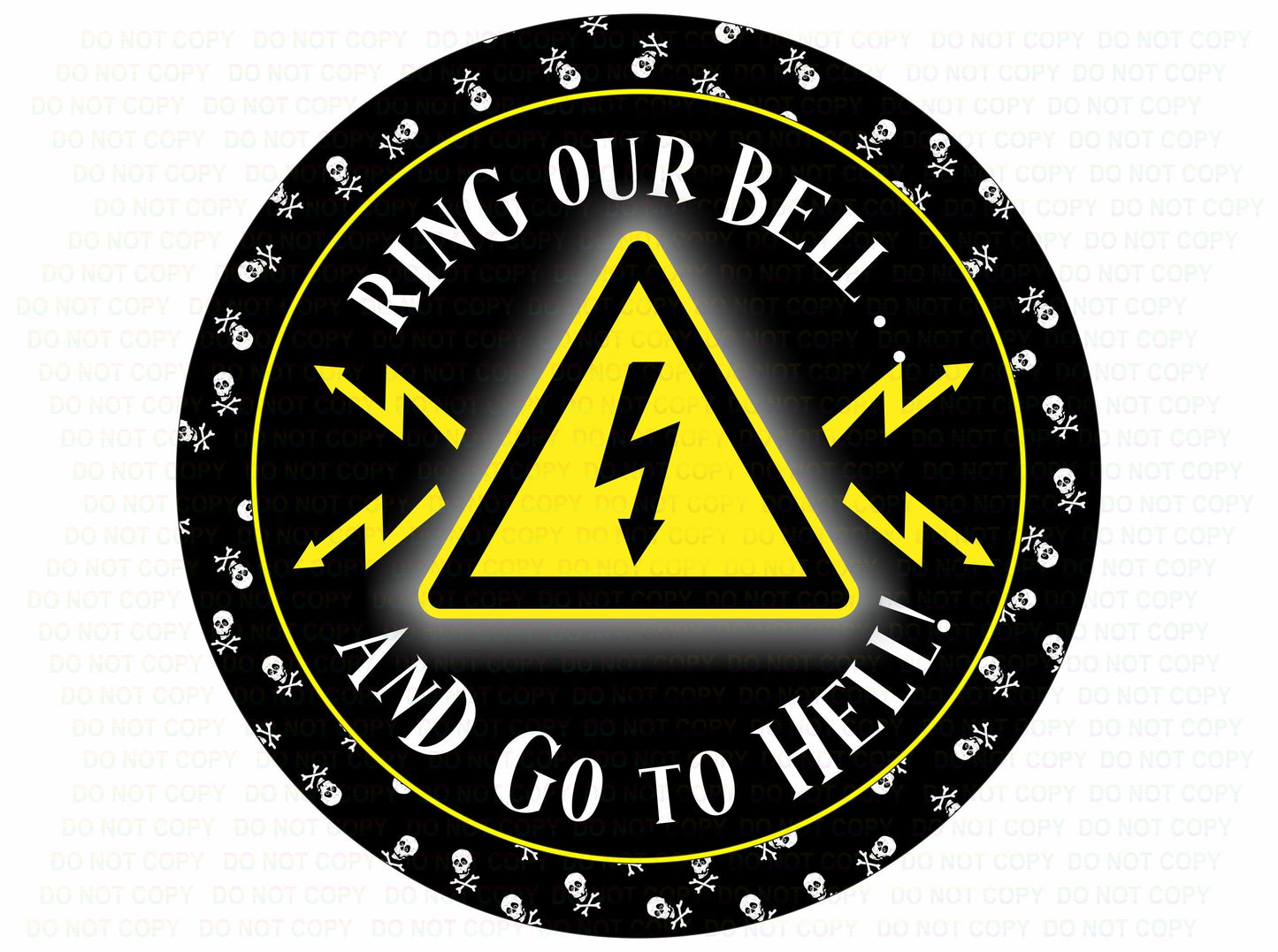 Ring Our Bell and Go To Hell, Halloween wreath sign, trick or treat