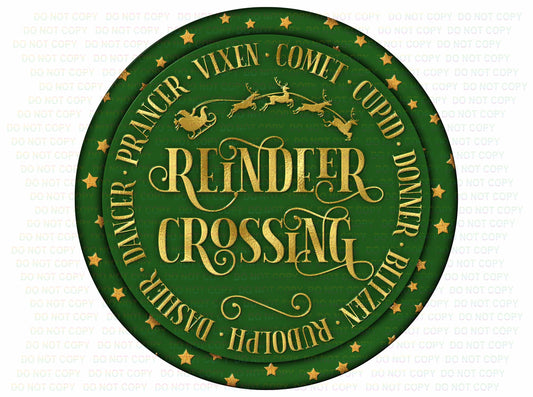 Reindeer Crossing wreath sign