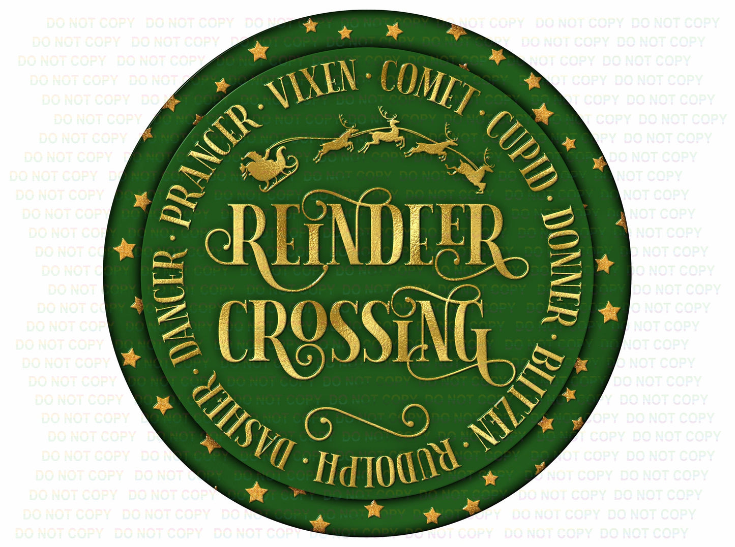 Reindeer Crossing wreath sign