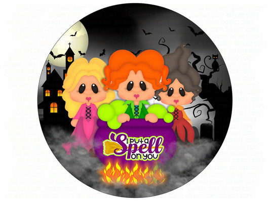 I Put A Spell On You sign, Halloween wreath sign, hocus pocus sign, hocus pocus wreath, halloween plaque, sanderson sisters